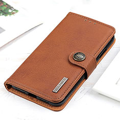 Leather Case Stands Flip Cover Holder K02Z for Xiaomi Poco M5S Brown