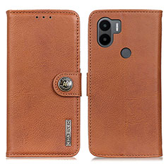 Leather Case Stands Flip Cover Holder K02Z for Xiaomi Redmi A1 Plus Brown