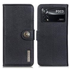 Leather Case Stands Flip Cover Holder K02Z for Xiaomi Redmi Note 11E Pro 5G Black