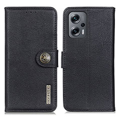 Leather Case Stands Flip Cover Holder K02Z for Xiaomi Redmi Note 11T Pro 5G Black