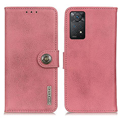 Leather Case Stands Flip Cover Holder K02Z for Xiaomi Redmi Note 12 Pro 4G Pink