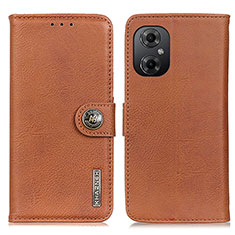 Leather Case Stands Flip Cover Holder K02Z for Xiaomi Redmi Note 12R Pro 5G Brown