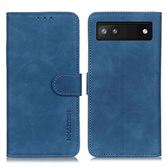 Leather Case Stands Flip Cover Holder K03Z for Google Pixel 7a 5G Blue