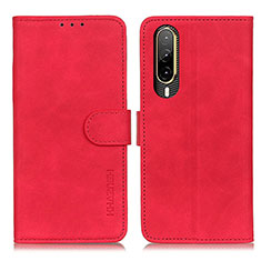 Leather Case Stands Flip Cover Holder K03Z for HTC Desire 22 Pro 5G Red
