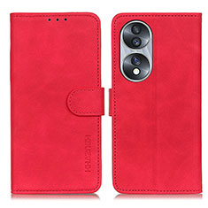 Leather Case Stands Flip Cover Holder K03Z for Huawei Honor 70 5G Red