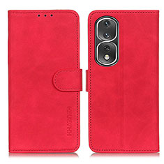 Leather Case Stands Flip Cover Holder K03Z for Huawei Honor 80 Pro 5G Red