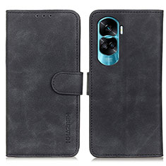 Leather Case Stands Flip Cover Holder K03Z for Huawei Honor 90 Lite 5G Black