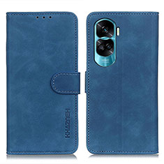 Leather Case Stands Flip Cover Holder K03Z for Huawei Honor 90 Lite 5G Blue
