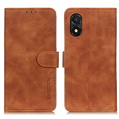 Leather Case Stands Flip Cover Holder K03Z for Huawei Honor X5 Brown