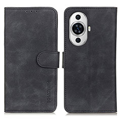Leather Case Stands Flip Cover Holder K03Z for Huawei Nova 11 Ultra Black