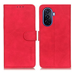 Leather Case Stands Flip Cover Holder K03Z for Huawei Nova Y71 Red