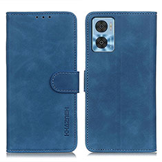 Leather Case Stands Flip Cover Holder K03Z for Motorola Moto E22 Blue