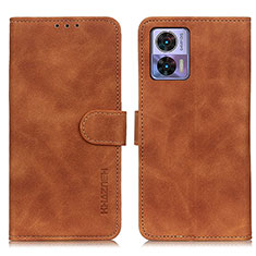 Leather Case Stands Flip Cover Holder K03Z for Motorola Moto Edge 30 Neo 5G Brown