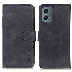 Leather Case Stands Flip Cover Holder K03Z for Motorola Moto G 5G (2023) Black