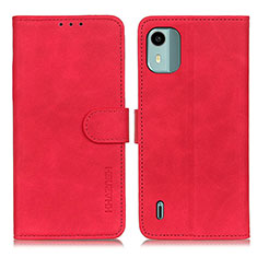Leather Case Stands Flip Cover Holder K03Z for Nokia C12 Red