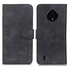 Leather Case Stands Flip Cover Holder K03Z for Nokia C200 Black