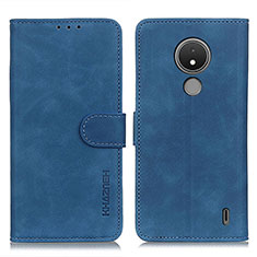 Leather Case Stands Flip Cover Holder K03Z for Nokia C21 Blue