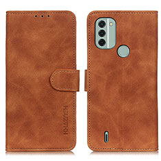 Leather Case Stands Flip Cover Holder K03Z for Nokia C31 Brown
