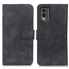 Leather Case Stands Flip Cover Holder K03Z for Nokia C32 Black