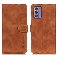 Leather Case Stands Flip Cover Holder K03Z for Nokia G42 5G Brown