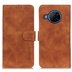 Leather Case Stands Flip Cover Holder K03Z for Nokia X100 5G Brown