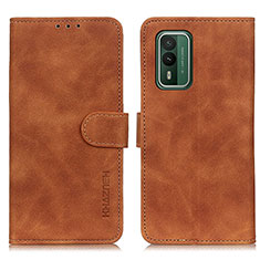 Leather Case Stands Flip Cover Holder K03Z for Nokia XR21 Brown
