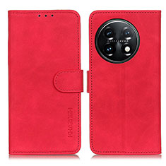 Leather Case Stands Flip Cover Holder K03Z for OnePlus 11 5G Red
