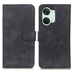 Leather Case Stands Flip Cover Holder K03Z for OnePlus Ace 2V 5G Black
