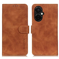 Leather Case Stands Flip Cover Holder K03Z for OnePlus Nord CE 3 5G Brown