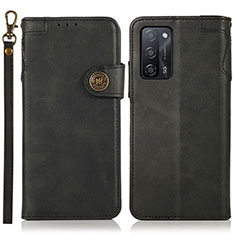 Leather Case Stands Flip Cover Holder K03Z for Oppo A56 5G Black