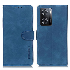 Leather Case Stands Flip Cover Holder K03Z for Oppo A77 4G Blue