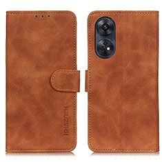Leather Case Stands Flip Cover Holder K03Z for Oppo Reno8 T 4G Brown