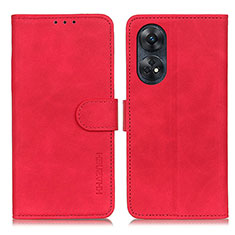 Leather Case Stands Flip Cover Holder K03Z for Oppo Reno8 T 4G Red