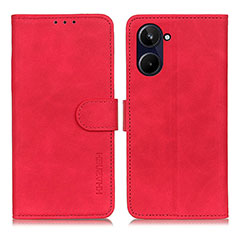 Leather Case Stands Flip Cover Holder K03Z for Realme 10 Pro 5G Red