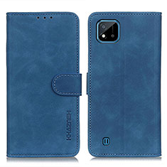 Leather Case Stands Flip Cover Holder K03Z for Realme C11 (2021) Blue