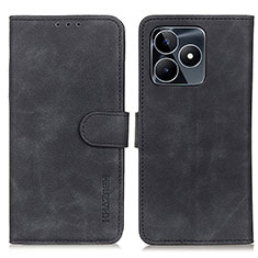 Leather Case Stands Flip Cover Holder K03Z for Realme C51 Black