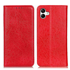 Leather Case Stands Flip Cover Holder K03Z for Samsung Galaxy A05 Red