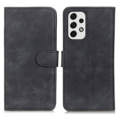 Leather Case Stands Flip Cover Holder K03Z for Samsung Galaxy A23 4G Black