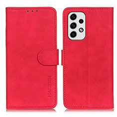 Leather Case Stands Flip Cover Holder K03Z for Samsung Galaxy A23 4G Red
