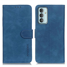 Leather Case Stands Flip Cover Holder K03Z for Samsung Galaxy F13 4G Blue