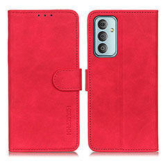 Leather Case Stands Flip Cover Holder K03Z for Samsung Galaxy F13 4G Red
