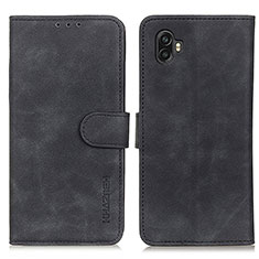 Leather Case Stands Flip Cover Holder K03Z for Samsung Galaxy XCover 6 Pro 5G Black
