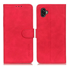 Leather Case Stands Flip Cover Holder K03Z for Samsung Galaxy XCover 6 Pro 5G Red