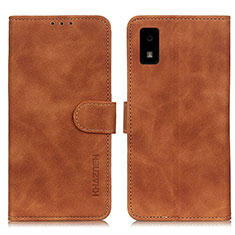 Leather Case Stands Flip Cover Holder K03Z for Sharp Aquos wish Brown