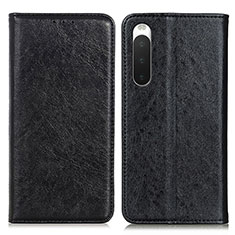 Leather Case Stands Flip Cover Holder K03Z for Sony Xperia 10 IV Black