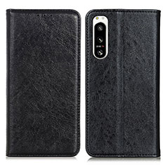 Leather Case Stands Flip Cover Holder K03Z for Sony Xperia 5 IV Black
