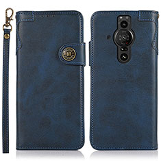 Leather Case Stands Flip Cover Holder K03Z for Sony Xperia PRO-I Blue