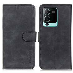 Leather Case Stands Flip Cover Holder K03Z for Vivo V25 Pro 5G Black