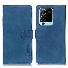 Leather Case Stands Flip Cover Holder K03Z for Vivo V25 Pro 5G Blue