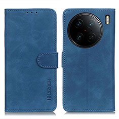 Leather Case Stands Flip Cover Holder K03Z for Vivo X90 Pro 5G Blue